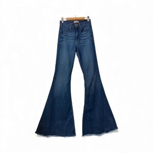 Judy Blue High Rise Super Mega Flare Bell Bottom Jeans Frayed Raw Hem‎ Sz 3 (26)